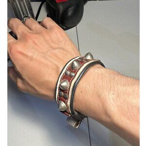 KMRII Wine Studded Punk Bracelet